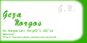 geza morgos business card